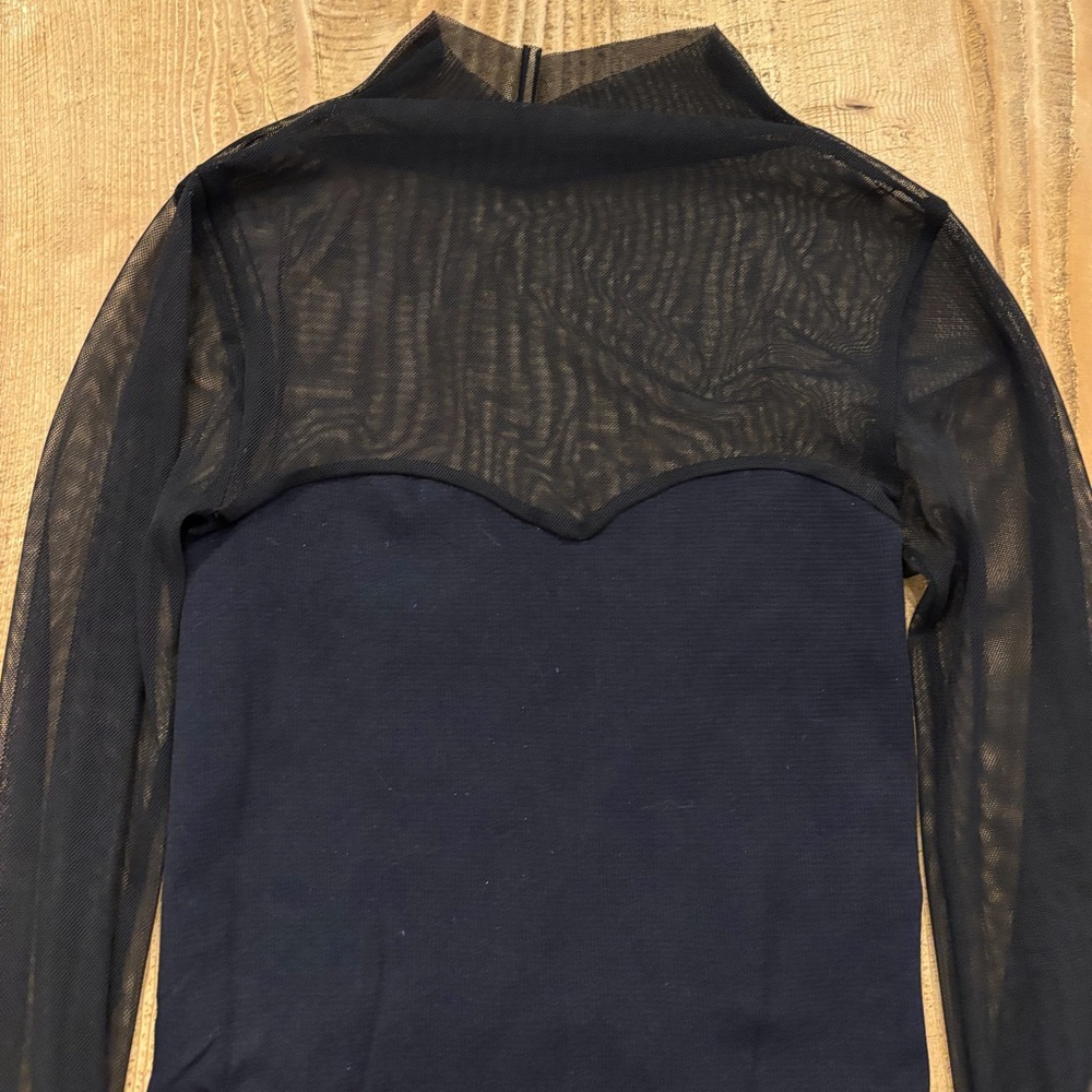 Free People Women's mesh mock top black
